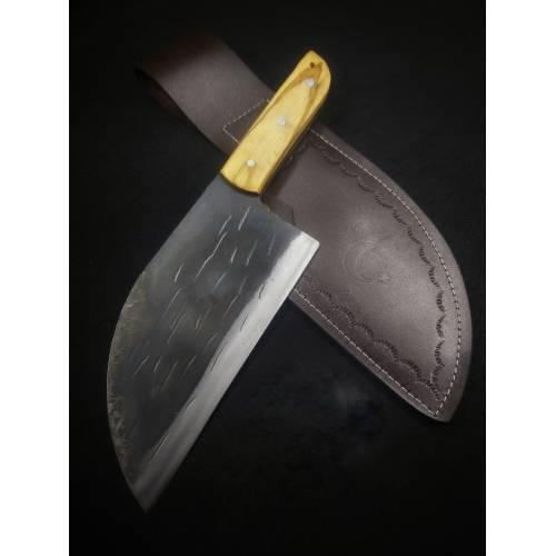 Handmade Steel Forged Almazan Chef Knife Wood (Bamboo) 16cm * 20