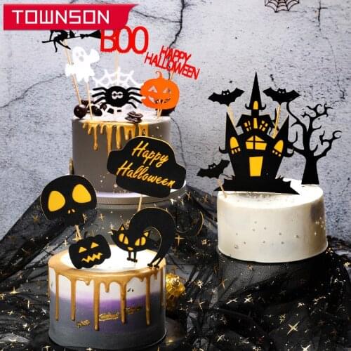Halloween party decoration Cake Topper Halloween cake decoration insert sign Dessert decoration Pumpkin Decoration Sign