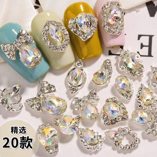 5pcs Shiny Crystal 3D Nail Art Rhinestone Decorations Metal Alloy Jewelry Diamond Gams Manicure Design Accessories