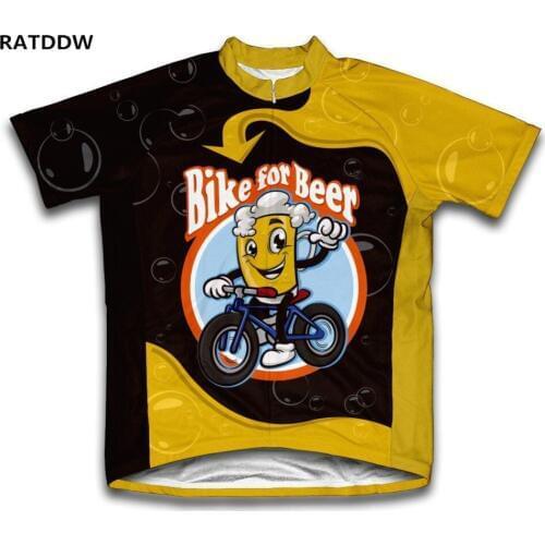 Bike for Beer Ropa Ciclismo Cycling Clothing Sports Bicycle Clothing Short Sleeve Cycling Jerseys Bike Clothes Yellow/black