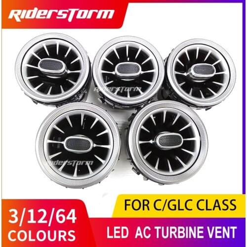 For mercedes GLC class GLC200 X253 interior decoration turbine air vent air condition vents w205 LED ambient light