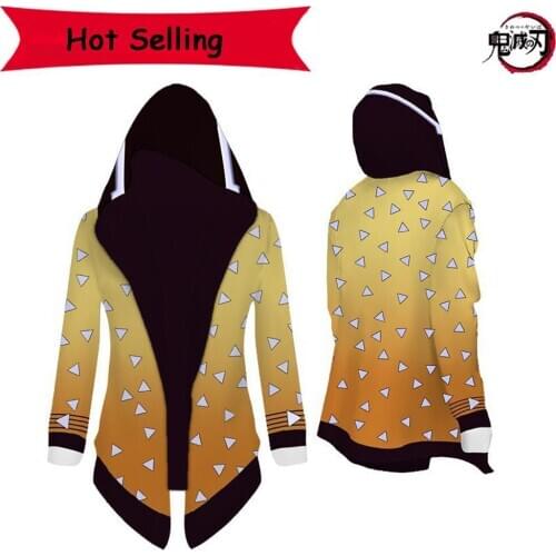 Mens Womens Windbreaker Jacket Demon Slayer Kimetsu No Yaiba Volleyball Juvenile Trench Long Winter Coat AnimeCosplay Costume