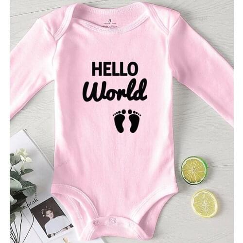 Winter Jumpsuit for Girls Baby Girl Outfit Toddler Boy Fall Clothes Cotton Newborn Boy Summer Rompers Printing Hello World