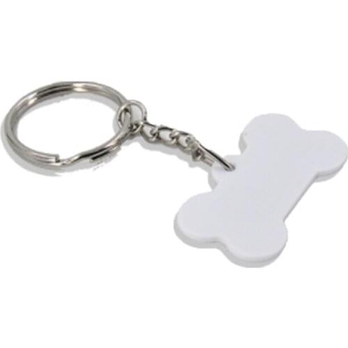 10pcs Diy Sublimation Keychain Plastic Key Rings Blank Bone Shape Key Chain Ror Heat Press Transfer Machine Both Sides Can Print