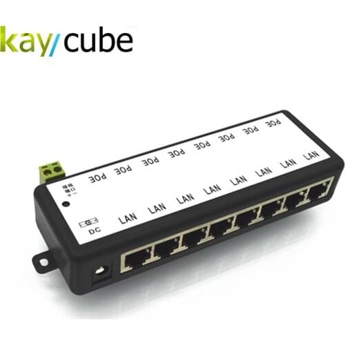12V-48V 8 Channel CCTV POE Injector for Surveillance IP Cameras Power Over Ethernet Adapter with Shell CCTV Camera Accessory