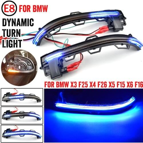 2pcs for BMW X3 X4 X5 X6 Turn Signal LED light Dynamic Blinker Rearview Mirror Indicator Light F25 LCI F26 F15 F16 2014-2017