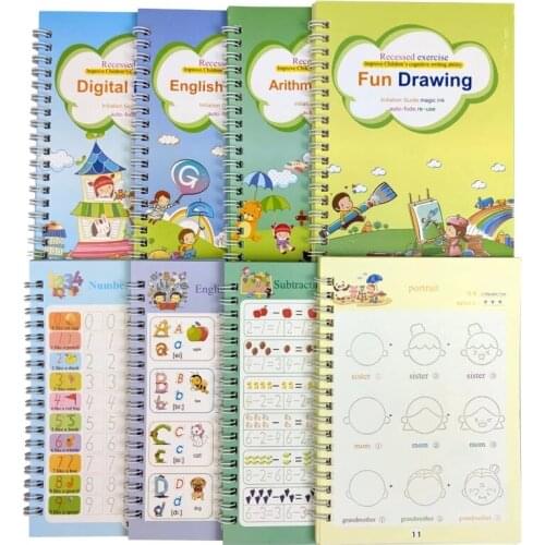 4/ 3d Children Copybook Handwrite Practic Reusable Book Magic Books For Calligraphy Write Book Chinese Calligraphy Baby Supplie