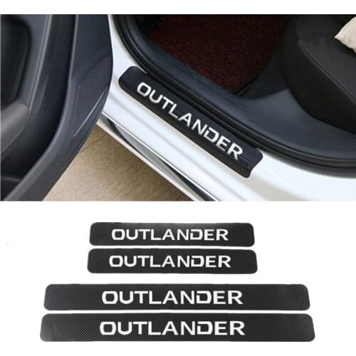 4pcs Carbon fiber Door Sill Scuff Car Door Plate Car Stickers For Skoda Outlander Accessories Car Styling