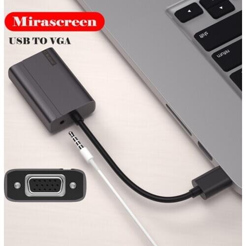 USB to vga adapters Mirascreen Display 1080P Screen Sharing with 3.5mm jack High quality Plug and play for TV monitors projector
