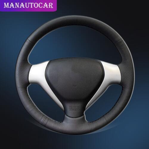 Car Braid On The Steering Wheel Cover for Honda City 2007-2008 Fit 2007-2008 Jazz 2007-2008 Hand Stitched Auto Cover Car-styling