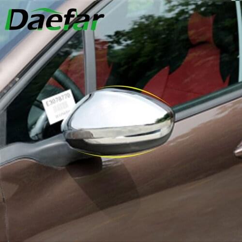 Daefar RearView Mirror Rear-view Backup Decorative Chrome Trim Cover Sticker for Peugeot 2008 208 2014 - 2016 Accessories
