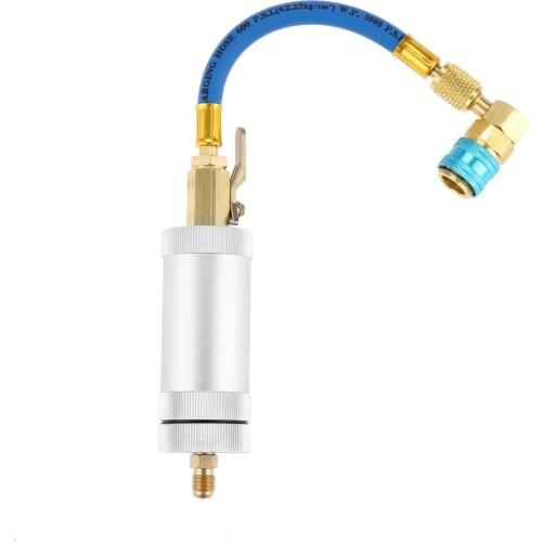 Car A/C Oil Dye Injector R134a R12 R22 2 OZ Hand Turn Pump Oil Injection Car Oil Coolant Filler Tube Tool