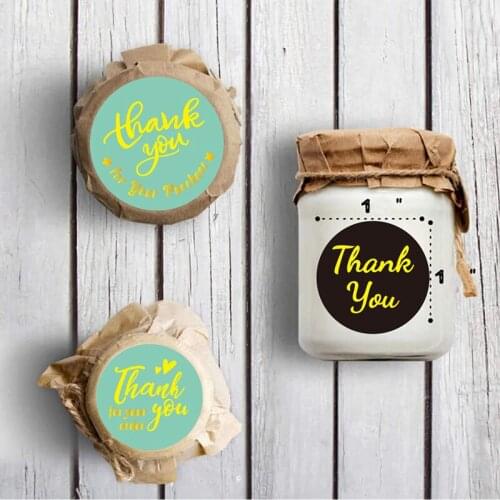 Bronzing Thank You Stickers Roll Colorful 500-Count Stickers Round for Wedding Birthday Party Favor Holiday Celebration GDeals