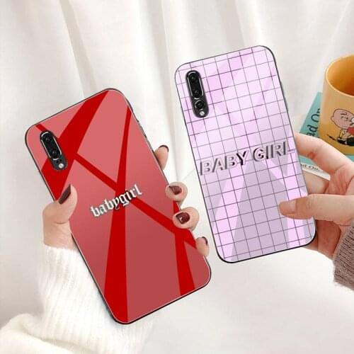 Babygirl line Text art Painted Phone Case Tempered Glass For Huawei P30 P20 P10 lite honor 7A 8X 9 10 mate 20 Pro