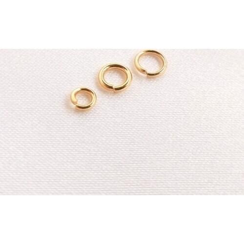 3-8MM Color Retention Real Gold Plated Copper End Connection Jump Split Rings DIY Findings Jewelry Accessories