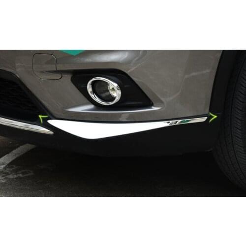For Nissan X-trail X Trail T32 Rogue 2014 2015 2016 Front Bumper Corner Protector Cover Trim ABS Chrome Car Accessories 2pcs