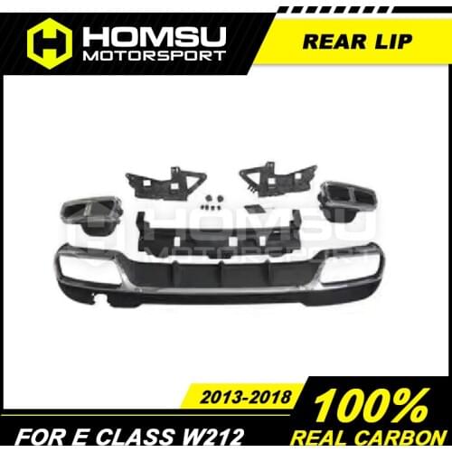 E63 E53 Style PP Rear Bumper Diffuser Lip with Exhaust Tips Diffuser for MB E Class W212 2007-2016 E200 E220 E260