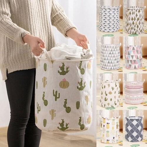 Foldable Storage Basket Laundry Basket kids For Toy Storage Dirty Clothes 35*45 Large Capacity Sundries Household Organizers