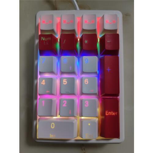 PBT keycap for mechanical keyboard numpad cherry mx backlit translucent keycaps 21 key num pad