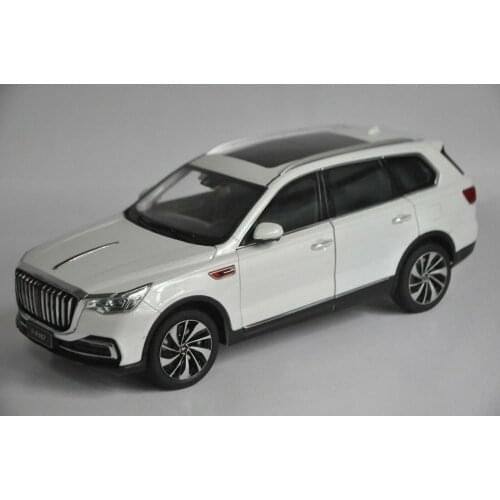 1:18 Diecast Model for FAW Hongqi HS7 2019 White Luxury SUV Alloy Toy Car Miniature Collection Gifts T2