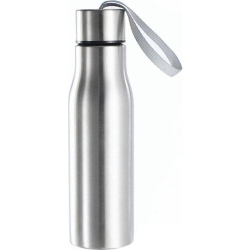 Fashion Sports Water Bottle 500/750ml Portable Leak-Proof Durable Stainless Steel Water Cup Beer Drink Bottle with Tote Rope