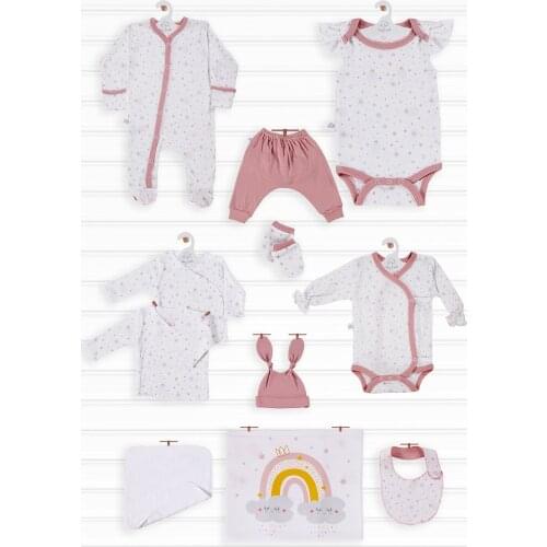 Tencel Bamboo Newborn Hospital Out Set-Pink Star