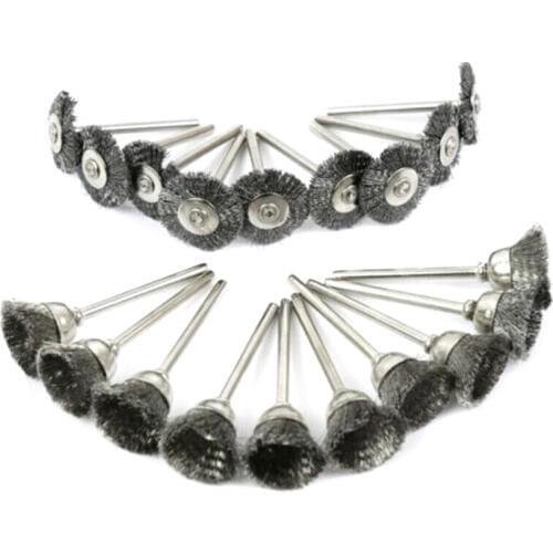 Stainless Steel Wire Brush Set for Dremel Rotary Tool Die Grinder Flat Wheel Cup
