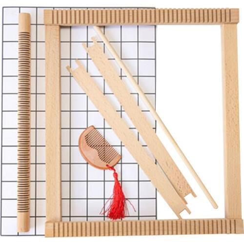 Weaving Loom Kit Elm Looms Wooden Tapestry Hand Knitted Machine DIY Woven Set Home Waving Accessories Handmade Wool Hook Looms