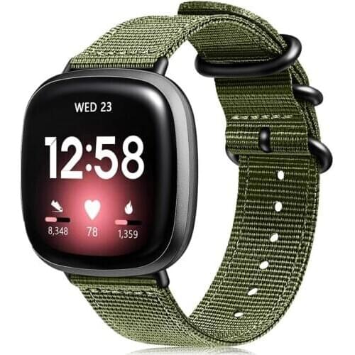 Nylon Watch Strap For Fitbit Versa 3 / Fitbit Sense Band Woven NATO Watchbands For Versa 3 Smartwatch Bracelet