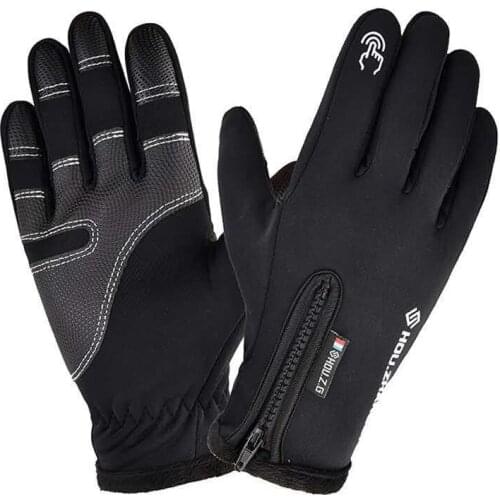 Winter New Men and Women Full Finger Waterproof Touch Screen Gloves Plus Velvet Warm Gloves Outdoor Sports Cycling Gloves