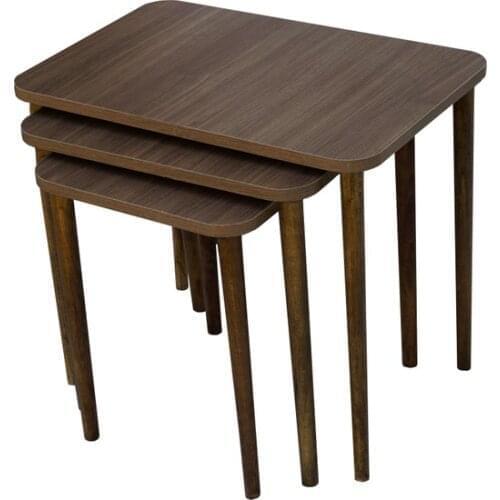 New Modern Mobezzo 3'lü Zigon Coffee table Wooden Freestanding Walnut Rectangle coffe table table basse