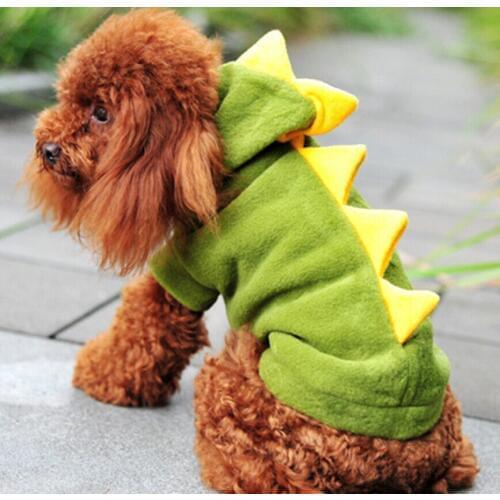 Pet Clothes Dinosaur Costume Autumn& Winter Warm Soft Cool Coat Breathable Jacket For Puppy Cats Teddy Small&Medium-sized Dogs