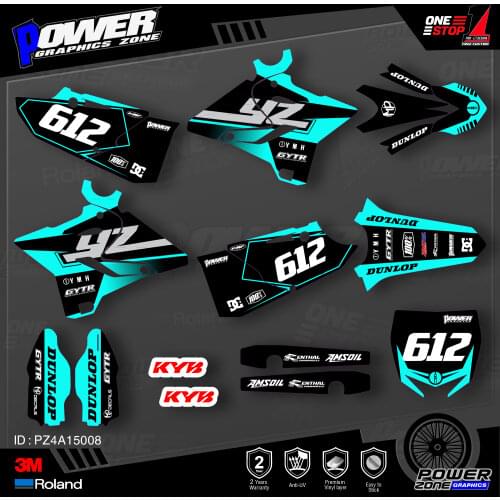 PowerZone Custom Team Graphics Backgrounds Decals 3M Stickers Kit For YAMAHA 2015 2016 2017 2018 2019 YZ125-250 008