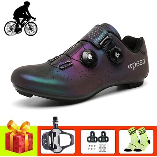 Pro Cycling shoes road men women Reflective self-locking breathable superstar bicycle riding sneakers ultra-light racing shoes