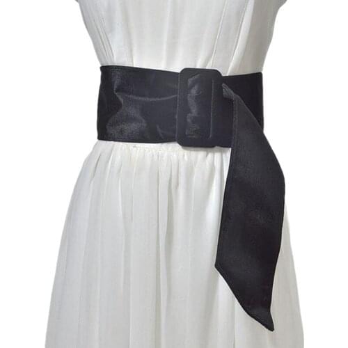 Luxury Autumn Winter Wide Waist Belts For Women Solid Color Harajuku Belt Female Waistband Square Buckles Fashion Cashmere