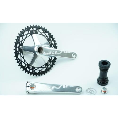 SKE Alumniun Crankset Fixed Gear Hollow Sprocket 49T 165mm BCD144 Single Speed TRACK BIKE Crank Bicycle Chainwheel Include BB