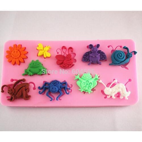 Summer Grass theme candy mold, Sugarcraft fondant gunpaste cake decoration cupcake topper icing sugarpaste silicone mould