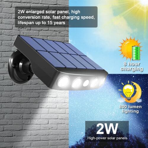 LED Solar Light Outdoor Solar Lamp with Smart Sensor Human Induction Infrared Anti Theft Dustproof for Garden Path Street
