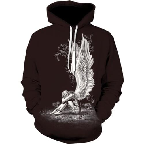 Hoodie Mens Sweatshirt Wing Angel 3D Printing Fashion Hoodie Anime Mens Clothing Pullover Hoodie