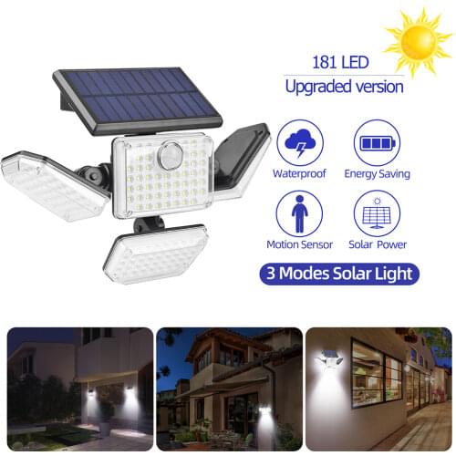 242 LED Solar Light Outdoor Waterproof Solar Powered Lamp PIR Motion Sensor Street Light for Garden Decoration Solar Powered Sun