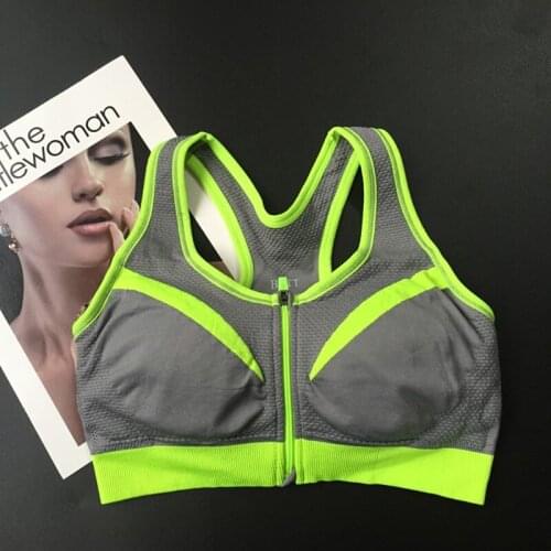 High-strength shockproof sports bra Front zipper womens top professional gym fitness Yoga running sport bra push up underwear