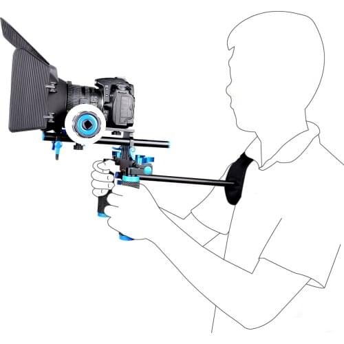 Yelangu DSLR Rig Camera Cage Kit Shoulder Stabilizer System Video Rig Photographic equipment bracket + hood SLR video shooting