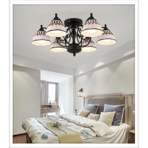 American country iron 3/6/8 Ceiling Lights living room lighting lamp bedroom staircase aisle library Ceiling lamps ZA928642