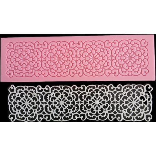 1PC Cake Silicone Mat Sugarcraft Fondant Cake border Decorating Tools Kitchen Baking Silicone Flower Shape Lace Molds LB 469