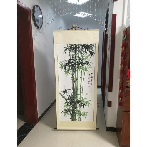 168CM Huge -- 2020 TOP business gift # Home office WALL Decorative art Auspicious lucky fortune bamboo FENG SHUI art painting