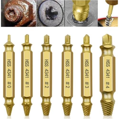 2021 Hot Sale 6pcs Damaged Screw Extractor Speed Out Drill Bits Tool Set Broken Bolt Remover Broken Screw Extractor Nail Remover