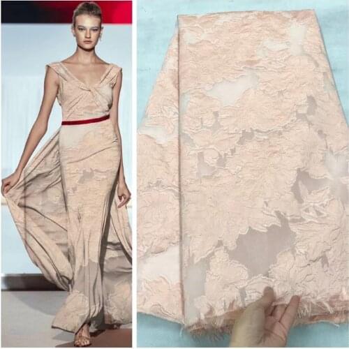 2021 Jacquard Fabric Brocade Lace Dress Material Tissus African Tulle Cloth Organza Stoff Telas For Sewing Nigerian Wedding JJO1