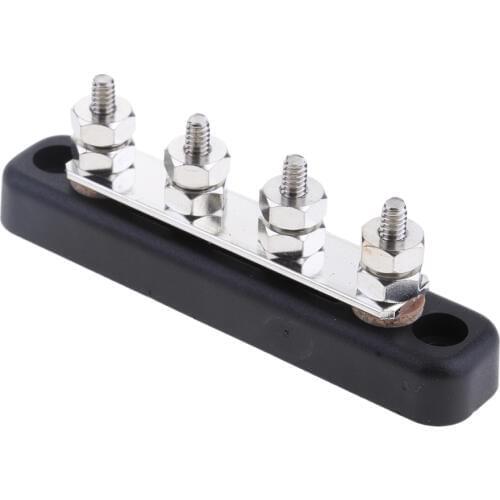 4 Way Power Distribution Bus Bar - 4 x 6mm Studs - 100A Rated - Auto&Marine