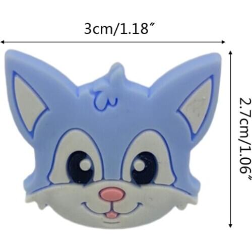 5 Pcs/Pack Baby Cartoon Animal Shape Teether Silicone Beads Molar Soother Toys Q9QB