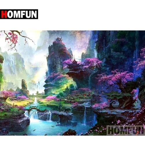 HOMFUN 5D DIY Diamond Painting Full Square/Round Drill "Beautiful Scenery" Embroidery Cross Stitch gift Home Decor Gift A07730